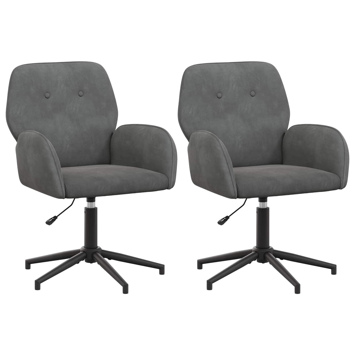 vidaXL Swivel Desk Chairs 2 pcs Velvet 21.26 x 21.65 x 35.43 in