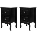 Bonnlo Gray Nightstand Set of 2, Nightstands with 2 Drawers, Bed Side Table/Night Stand, Small Nightstand for Bedroom, Small Spa