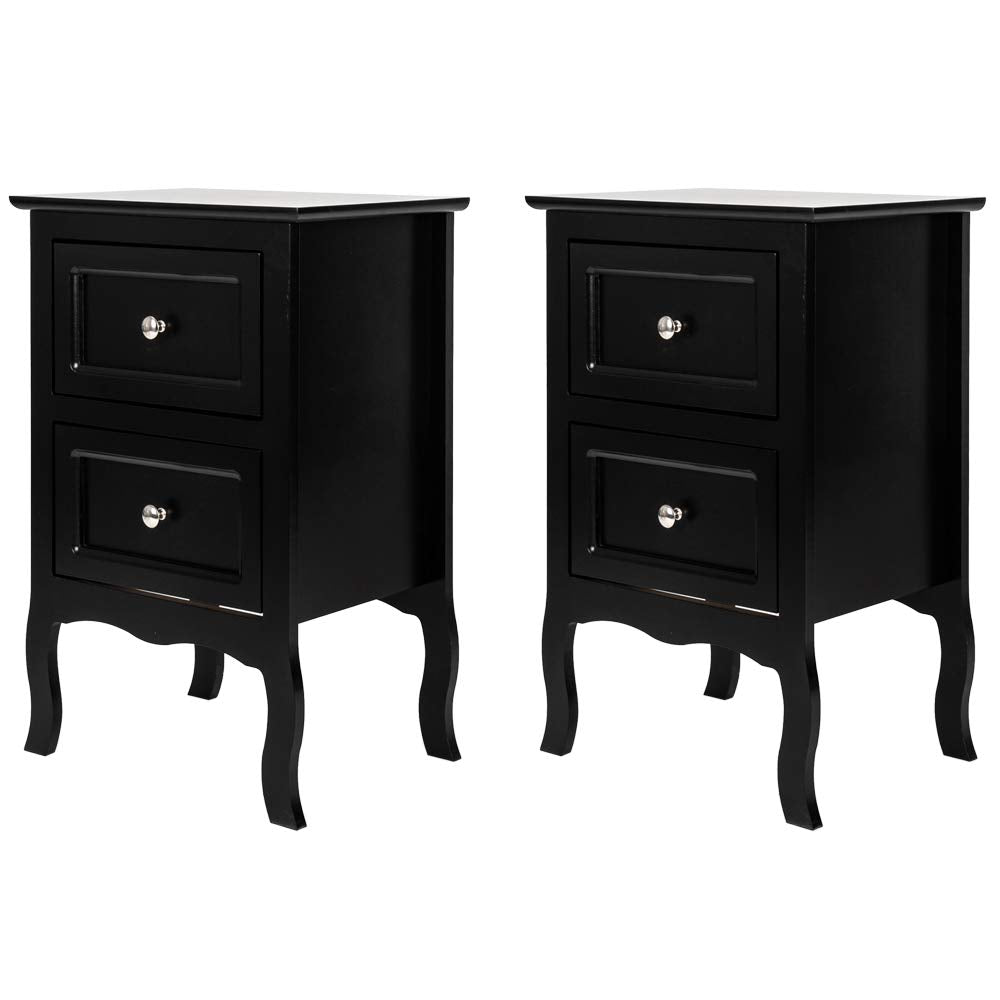 Bonnlo Gray Nightstand Set of 2, Nightstands with 2 Drawers, Bed Side Table/Night Stand, Small Nightstand for Bedroom, Small Spa