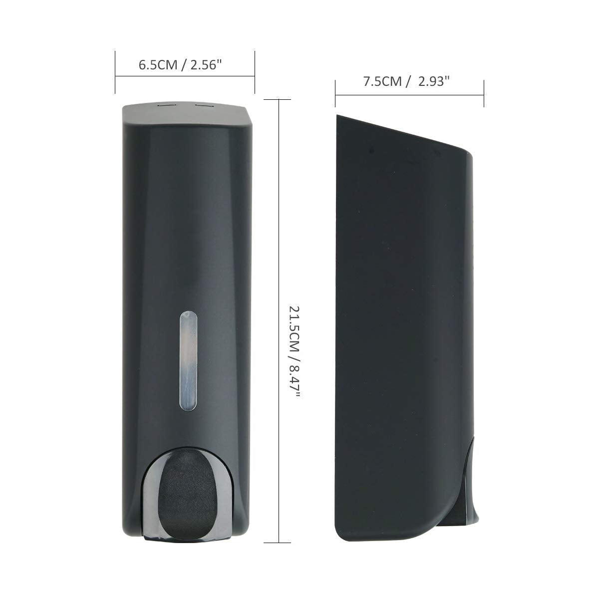 Aumio Soap Dispenser Shower Gel Shampoo Conditioner Refillable Bottles Abs Wall Mount 350Ml Black One Pack