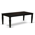 East West Furniture LGKE7-BLK-LC Logan 7 Piece Modern Set Consist of a Rectangle Wooden Table with Butterfly Leaf and 6 Faux Leather Dining Room Chairs, 42x84 Inch, Black