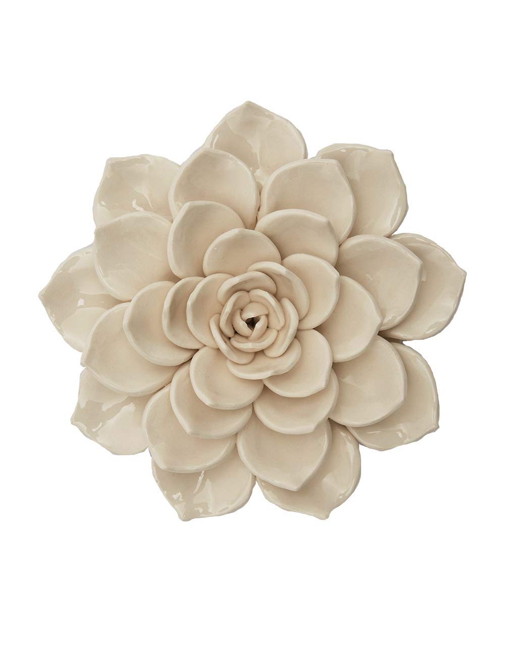 SEINHIJO Ceramic Flower Wall Decor 3D Wall Art Sculpture Home Gifts Modern Arts White Crafts 6.7inch