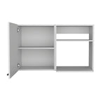 Stackable Wall Storage Cabinet 24&Quot; H, 2 Internal Shelves, 2 External Storage Shelves, 1 Door, White