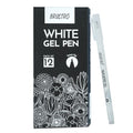 BRUSTRO White Gel Pen Pack of 12. (1 MM tip)