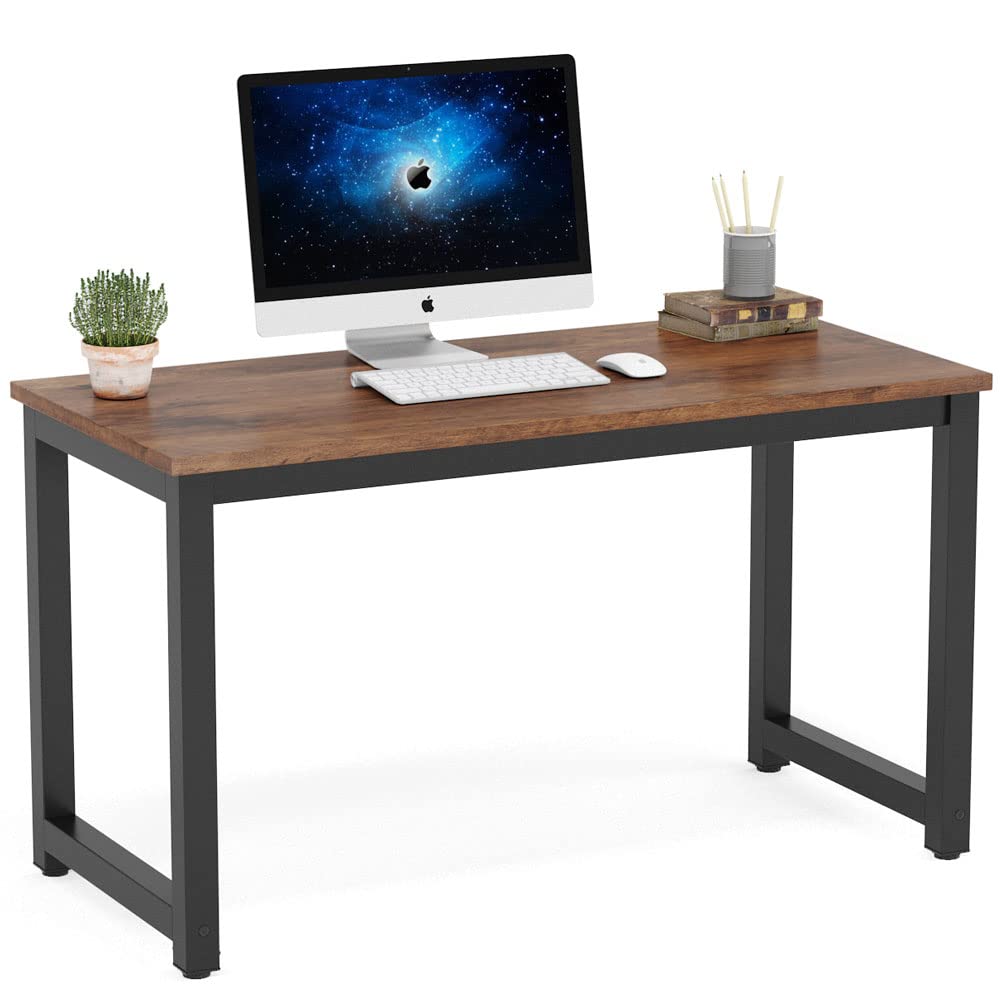 Tribesigns Modern Simple Computer Desk, 47 inch Vintage Office Desk Computer Table, Study Writing Study Desk Workstation for Hom