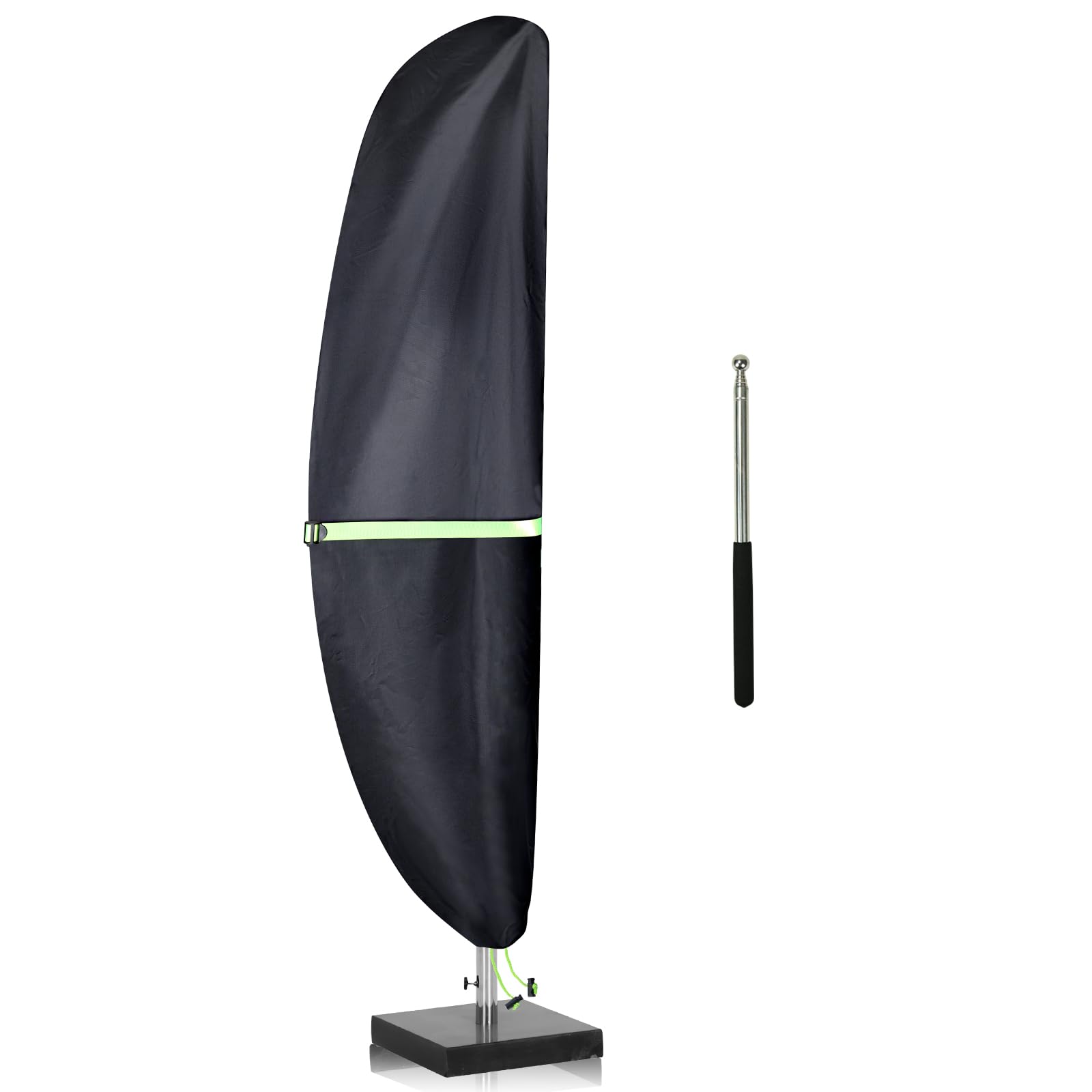 Cantilever Patio Umbrella Cover With Push Rod - Waterproof Patio Parasol Covers With Zipper For 9Ft To 13Ft Offset Outdoor Umbre