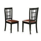 East West Furniture LGNI7-BCH-LC 7 Piece Dining Room Furniture Set Consist of a Rectangle Kitchen Table with Butterfly Leaf and 6 Faux Leather Upholstered Chairs, 42x84 Inch, Black & Cherry