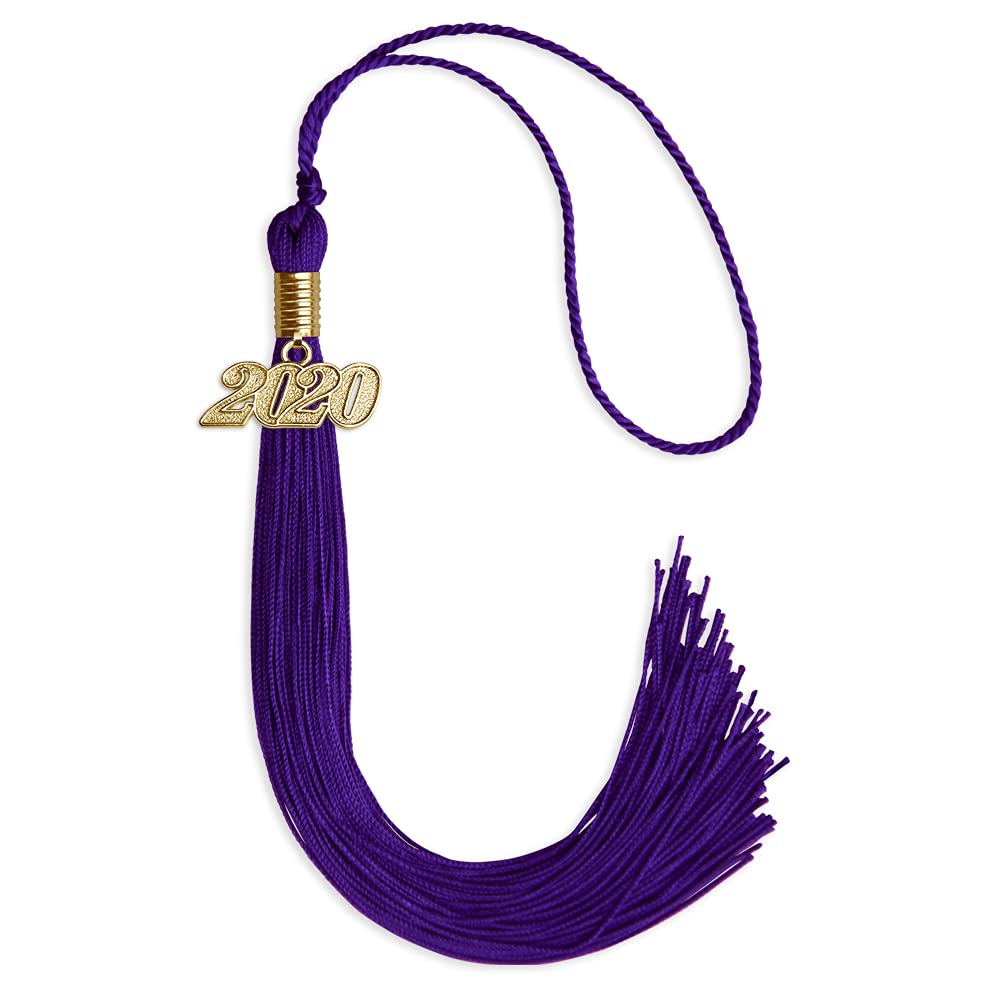 Endea Graduation Single Color Tassel with Gold Date Drop (Purple, 2020)