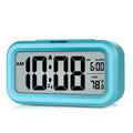 Peakeep Night Light Digital Alarm Clock Battery Operated with Indoor Temperature, Desk Small Clock (Blue)