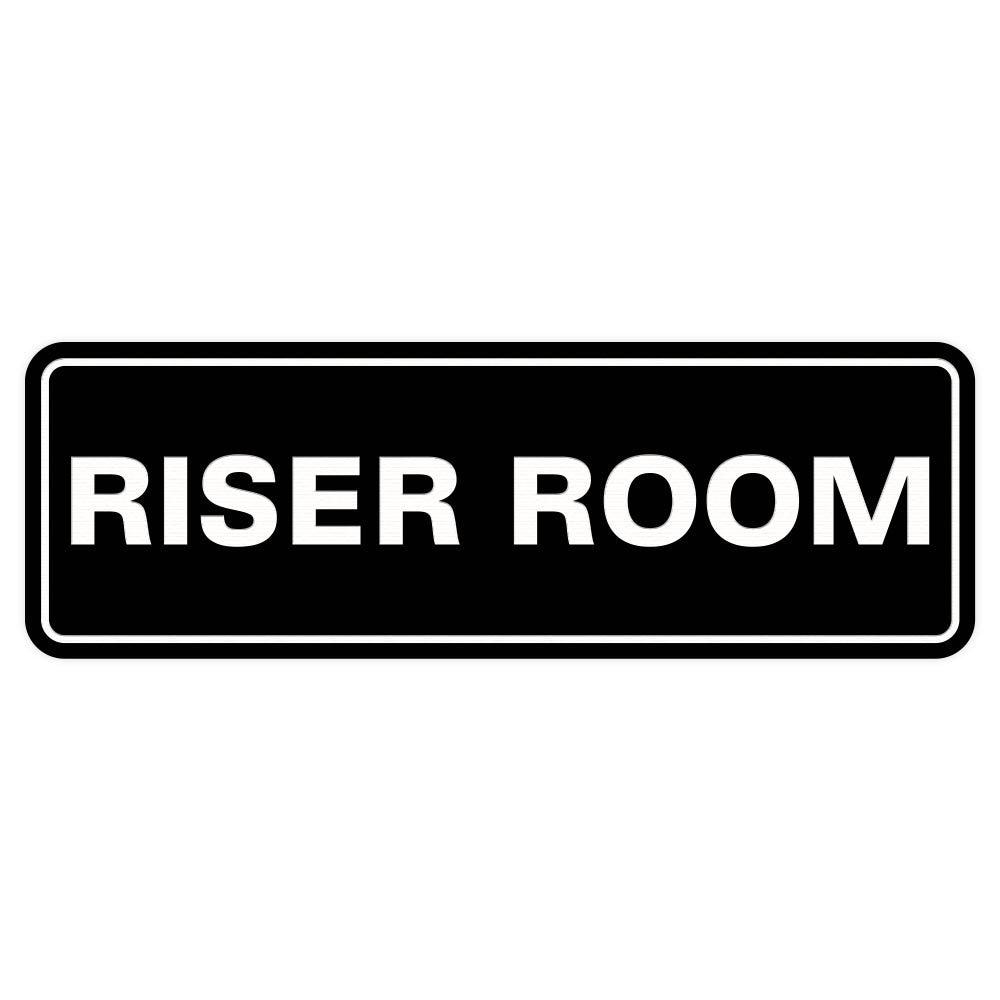 Standard Riser Room Door/Wall Sign - Black - Small