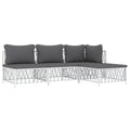 vidaXL 4-Piece Lounge Set - Modern White and Dark Gray Patio Sofa Set with Woven Fabric and Powder-Coated Steel Frame, Ideal for Garden and Outdoor Spaces