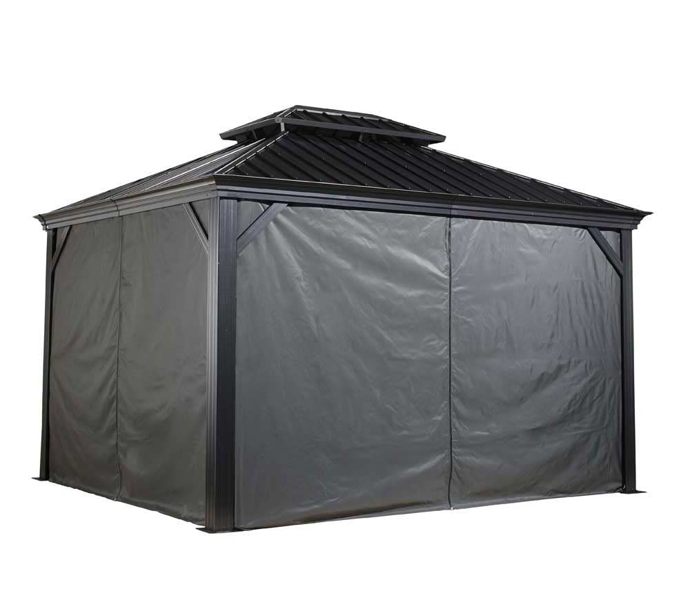 Sojag 135-6158298 Polyester Gazebos Curtains for Messina Hard Top Sun Shelter, 10 x 12 12x16, Grey