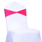 Mds Pack Of 10 Spandex Chair Sashes Bow Sash Elastic Chair Bands Ties Without Buckle For Wedding And Events Decoration Spandex Slider Sashes Bow - Magenta