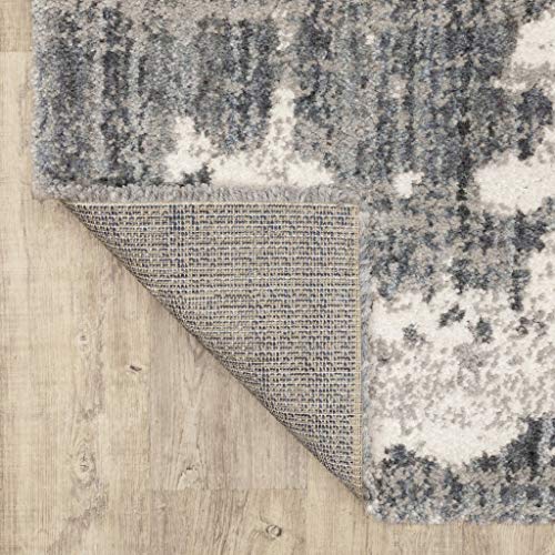 HomeRoots 2'X8' Grey and Ivory Grey Matter Runner Rug