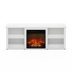 Furinno Classic 60 Inch TV Stand with Fireplace, Solid White