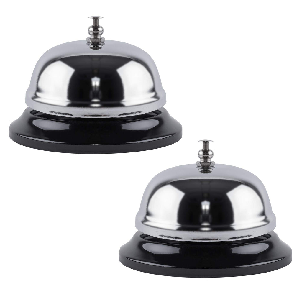 Super Z Outlet Call Bell 2-Pack - Classic Service Bell For Desk, Counter, Or Reception 3.35', Gleaming Stainless Steel, Corrosi