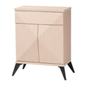Baxton Studio Draper Mid-Century Modern Two-Tone Light Brown and Black Wood 2-Door Sideboard Buffet
