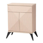 Baxton Studio Draper Mid-Century Modern Two-Tone Light Brown and Black Wood 2-Door Sideboard Buffet