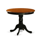 East West Furniture ANTI3-BLK-W 3 Piece Kitchen Table & Chairs Set Contains a Round Dining Room Table with Pedestal and 2 Solid Wood Seat Chairs, 36x36 Inch, Black & Cherry