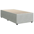 vidaXL Velvet upholstered Twin XL Bed Frame - Light Gray - slats for Support - Modern Style - Assembly Required
