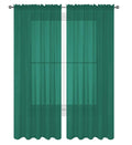 Decotex 2 Piece Solid Elegant Sheer Curtains Fully Stitched Panels Window Treatment Drape (54' X 63', Teal)