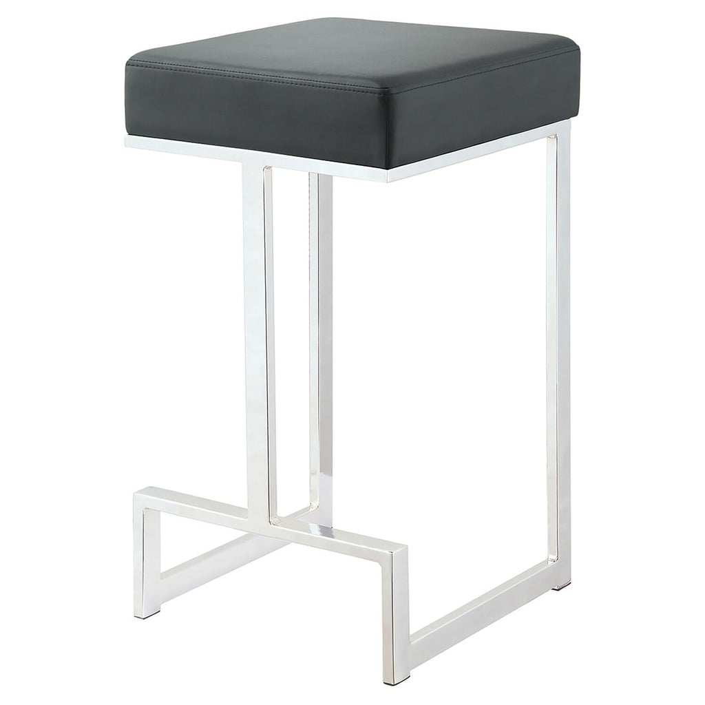 Coaster Home Furnishings Gervase Square Counter Height Stool Black And Chrome