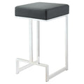 Coaster Home Furnishings Gervase Square Counter Height Stool Black And Chrome