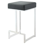 Coaster Home Furnishings Gervase Square Counter Height Stool Black And Chrome