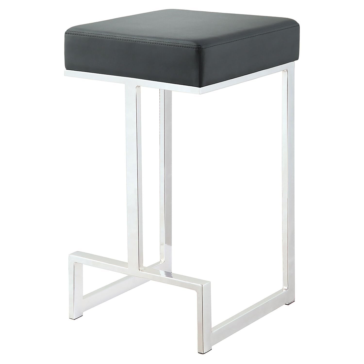 Coaster Home Furnishings Gervase Square Counter Height Stool Black And Chrome