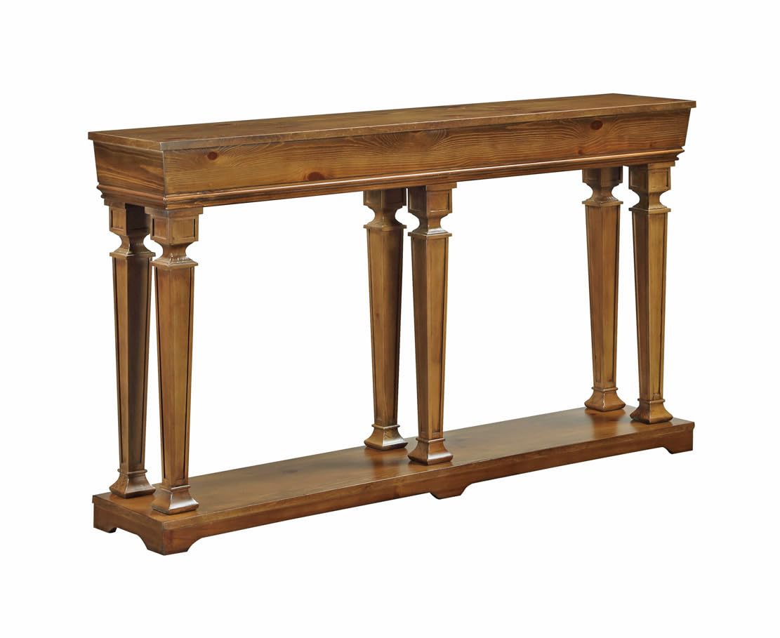 Acme Garrison 60 Rectangular Wooden Frame Console Table with Shelf in Oak