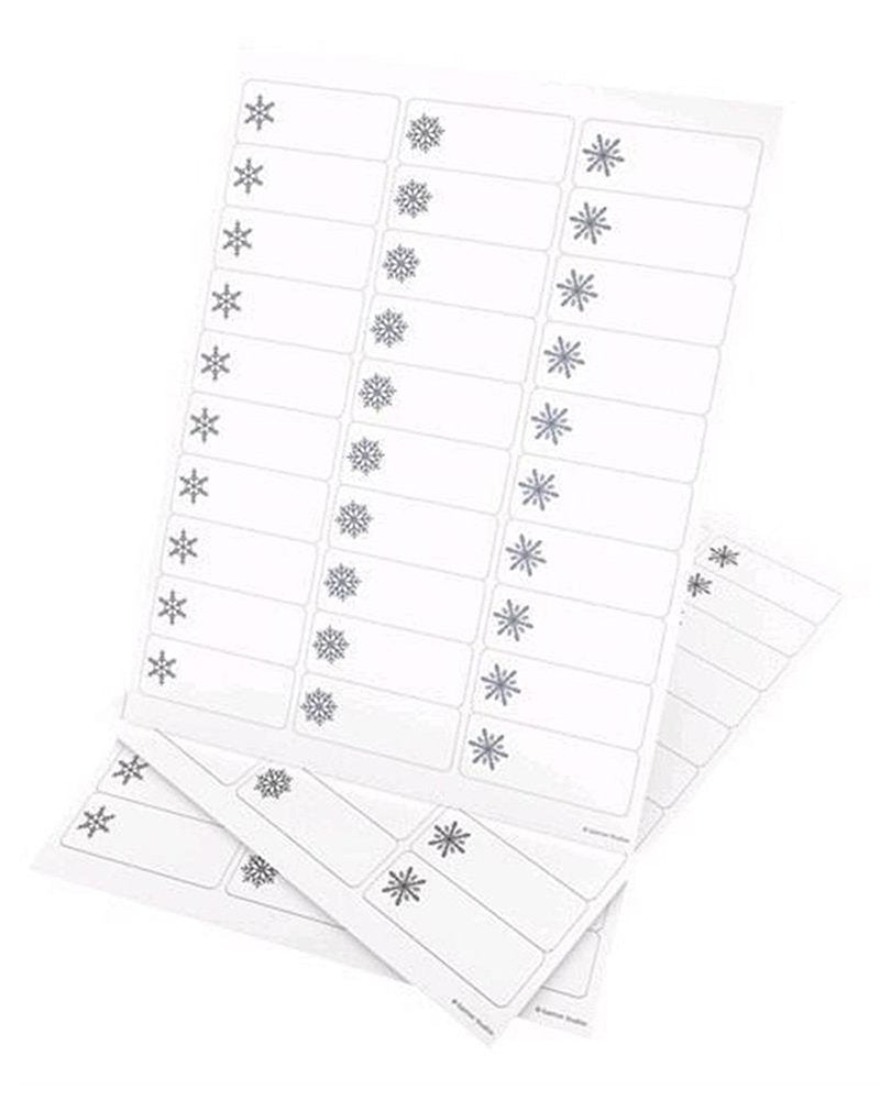 Silver Foil Snowflake Printable Holiday Address Labels