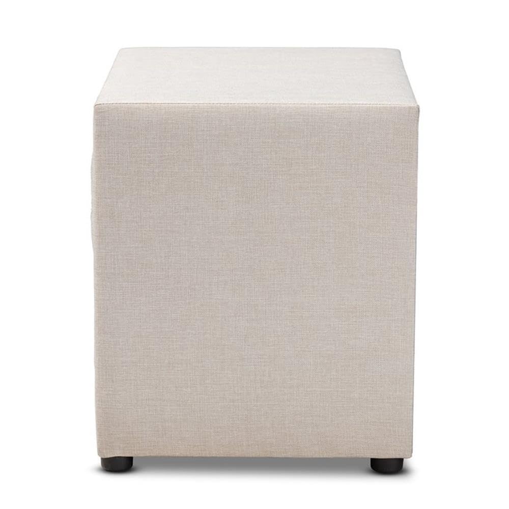 Baxton Studio Lepine Modern and Contemporary Light Beige Fabric Upholstered 2-Drawer Wood Nightstand