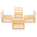vidaXL Solid Pinewood Patio Lounge Set 4 Piece Garden Outdoor Lawn Yard Terrace Balcony Wooden Seat Seating Sitting Chair Furniture