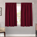 H.Versailtex Blackout Curtains Thermal Insulated Window Treatment Panels Room Darkening Blackout Drapes For Living Room Back Tab/Rod Pocket Bedroom Draperies, 52 X 54 Inch, Burgundy Red, 2 Panels