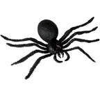 Black Big Plastic Spider & Polyester Web (7.5'' x 6.25'') - 1 Set - Realistic Design, Perfect Decoration For Halloween, Haunted 