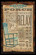 Welcome to The Porch 8 x 12 Wood Sign by Daniel Pollera