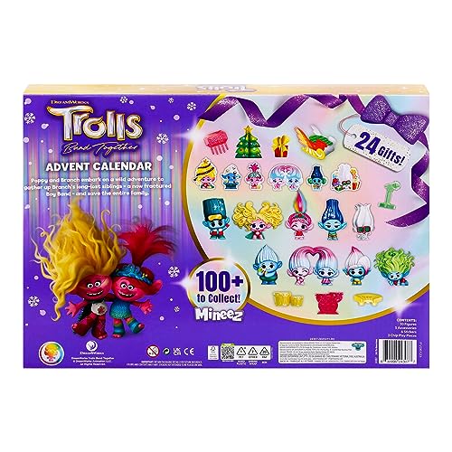 DreamWorks Trolls Band Together Mineez 24 pc Holiday Advent Calendar Multicolor