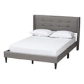 Baxton Studio Casol Mid-Century Modern Transitional Grey Fabric Upholstered Full Size Platform Bed