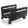 Agptek Cpu Stand, Computer Tower Stand Adjustable Width From 4.7' To 8.2' With 2 Locking Wheels And 2 Caster Wheels, Upc Steel Rolling Stand Computer Stand For Desktop Tower (Black)