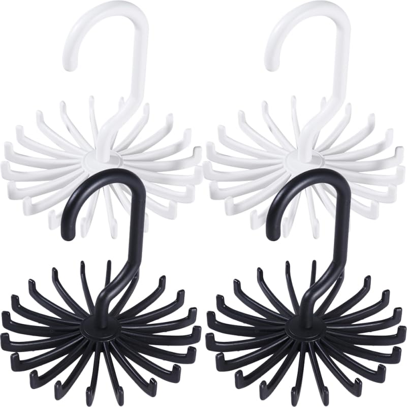SOLUSTRE Rotating Tie Rack Belt Hanger Closet Organizer for Tie Storage and Scarves Hanging Wardrobe Storage Solution with Multi