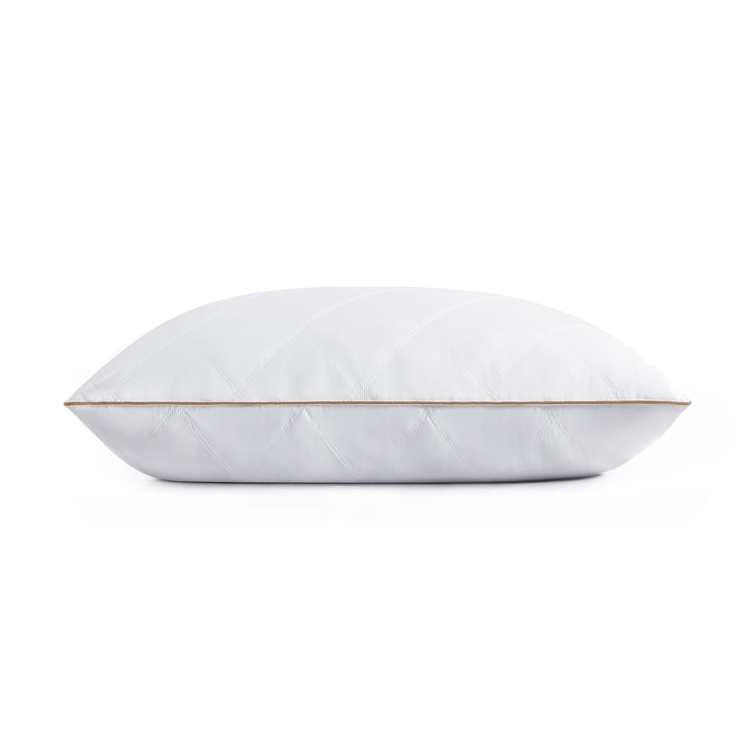 Puredown Goose Feathers And Down Pillow With Diamond Quilting Breathable Downproof Cover, Pack Of 1, King Size