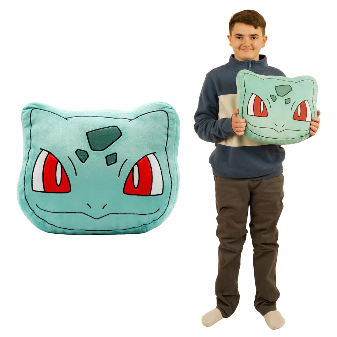 Franco Pokemon Bulbasaur Anime Bedding Super Soft Plush Decorative Pillow, One Size, (Officially Licensed Product)