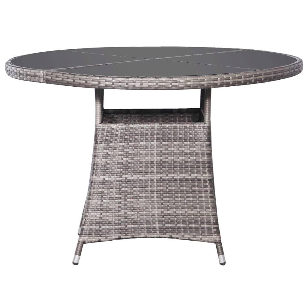 vidaXL Patio Dining Set 5 Piece Garden Outdoor Yard Terrace Balcony Backyard Table and Chair Seat Seating Furniture Poly Rattan Anthracite and Gray