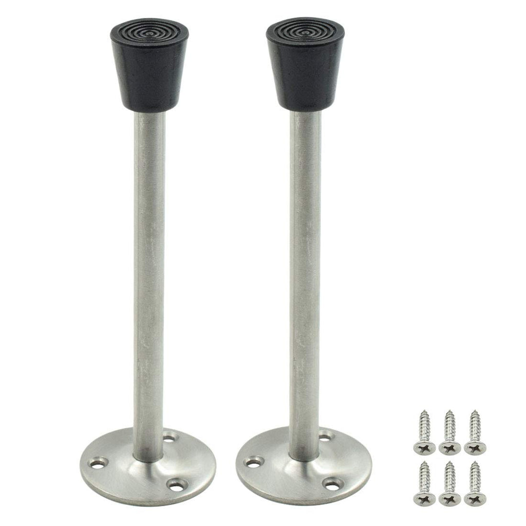 Rannb Door Stopper Stainless Steel Wall Mount Doorstop With Rubber Tip 160Mm/6.3' Total Length - Pack Of 2