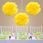 Amscan Fluffy Paper Decorations, 16'', Yellow