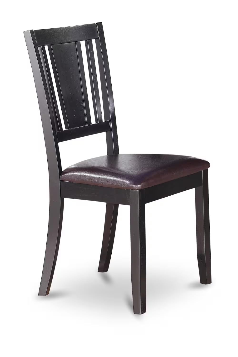 East West Furniture DLDU5-BLK-LC 5 Piece Modern Dining Table Set Includes a Round Wooden Table with Dropleaf and 4 Faux Leather Kitchen Dining Chairs, 42x42 Inch, Black