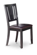 East West Furniture DLDU5-BLK-LC 5 Piece Modern Dining Table Set Includes a Round Wooden Table with Dropleaf and 4 Faux Leather Kitchen Dining Chairs, 42x42 Inch, Black
