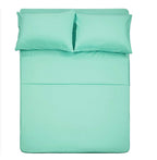 4 Piece Bed Sheet Set (Queen,Mint) 1 Flat Sheet,1 Fitted Sheet And 2 Pillow Cases,Brushed Microfiber Luxury Bedding With Deep Pockets