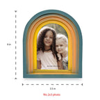 Isaac Jacobs 2X3 Vertical Rainbow Arc Resin Picture Frame With Gradient Design, Decorative Photo Frame, Tabletop & Wall Display,