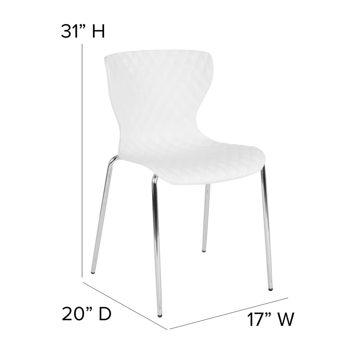 Flash Furniture Lowell Contemporary Design White Plastic Stack Chair